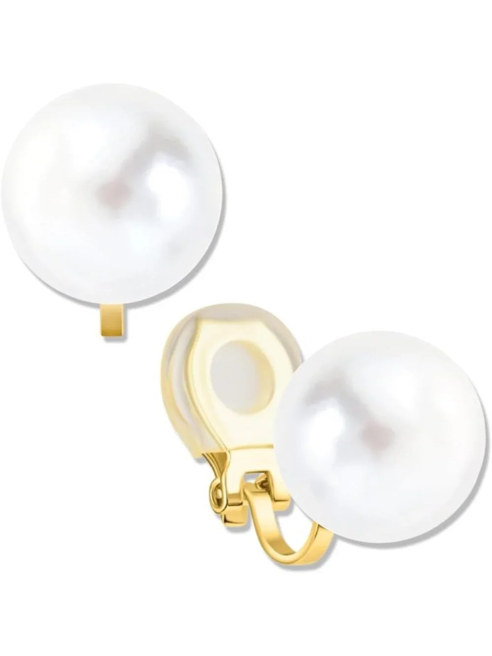 Oversized Simulated Pearl Clip-On Earrings for Women - Statement Jewelry